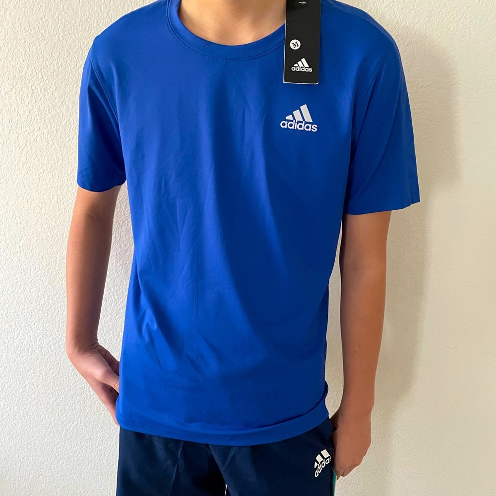 Beautiful Blue Mens Adidas Shirt Size Medium